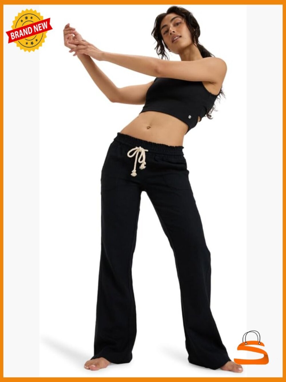 Pull-On Elastic Waist Linen Blend Casual Pants with Pockets